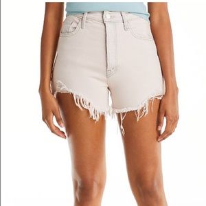 MOTHER SUPERIOR denim Tomcat Kit High Rise frayed shorts sz 27